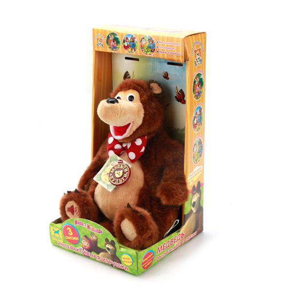 Мягкая игрушка Мишка из мультфильма «Маша и медведь», рассказывает 3 сказки  